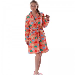 Naisten painettu fleece-rivi aikuinen pyjama