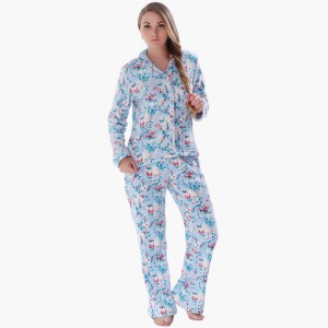 Naisten painettu korallifleece-pyjamat