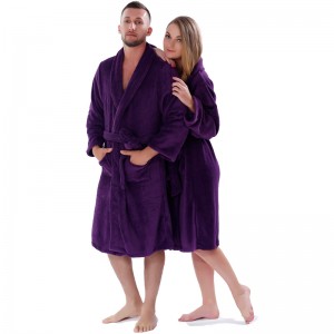 Aikuisten yksivärinen fleece-riha miesten naisten pyjama-kylpytakit