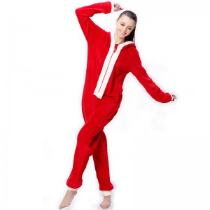 Naisten Coral Fleece -hupparinen joulupuku Onesie